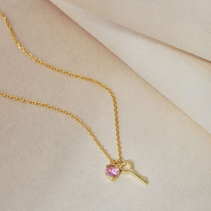 [Clara Jewels]Unique Heart Shape Key Pendent Necklace