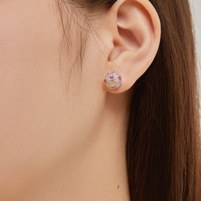 [Clara Jewels]Ornate Colorful Octagon Shape Daily Earrings