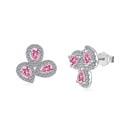 [Clara Jewels]Ornate Flower Shape Pear Cut Lover Earrings