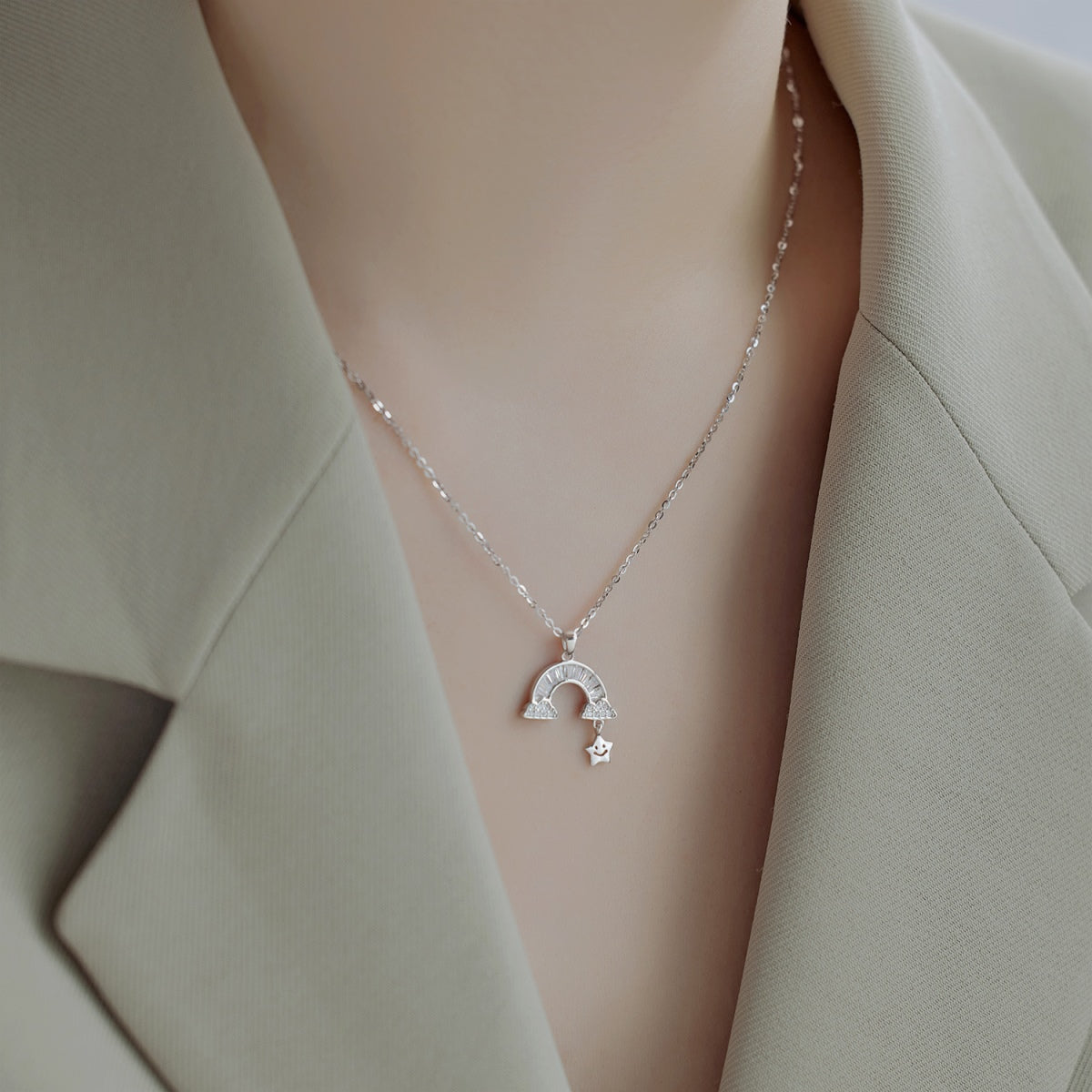 [Clara Jewels]Unique Rainbow Star Necklace