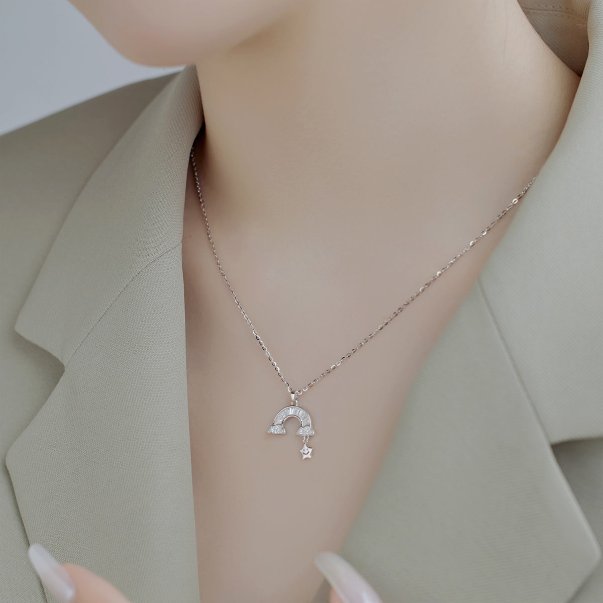 [Clara Jewels]Unique Rainbow Star Necklace
