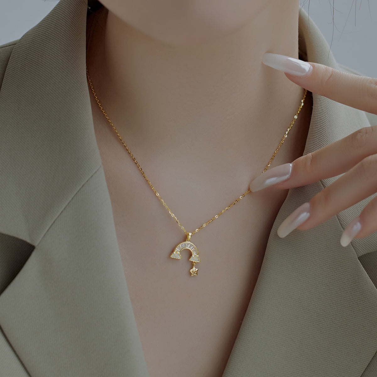[Clara Jewels]Unique Rainbow Star Necklace
