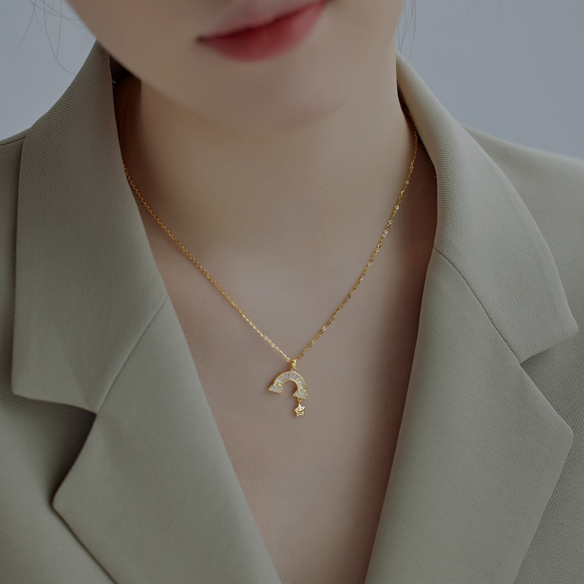 [Clara Jewels]Unique Rainbow Star Necklace