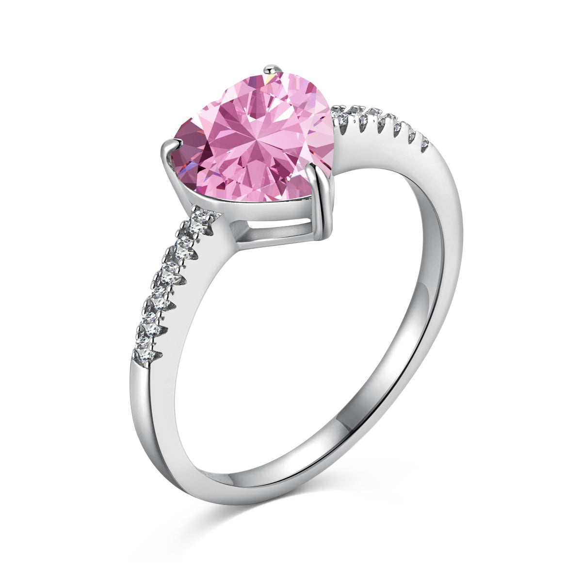 [Clara Jewels]2.0 Carat Dazzling Lustrous Heart Cut Lover Ring