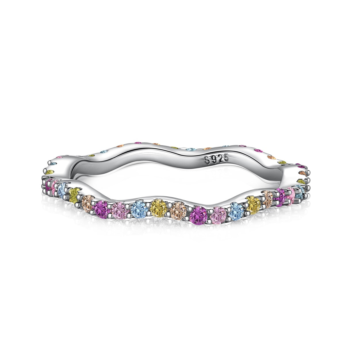 [Clara Jewels]Dainty Colorful Round Cut Party Ring