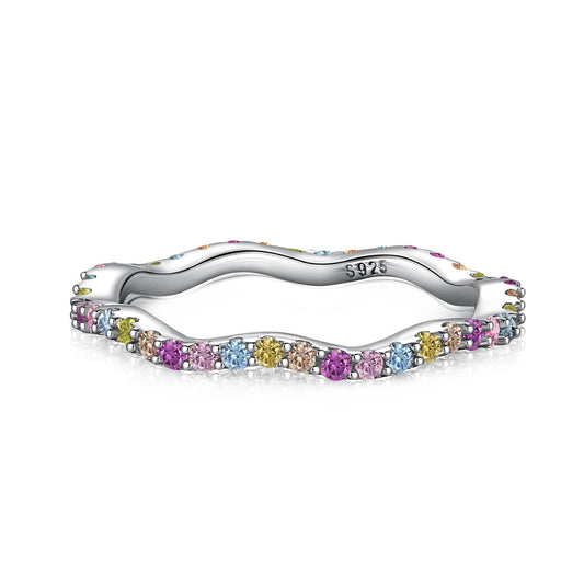 [Clara Jewels]Dainty Colorful Round Cut Party Ring