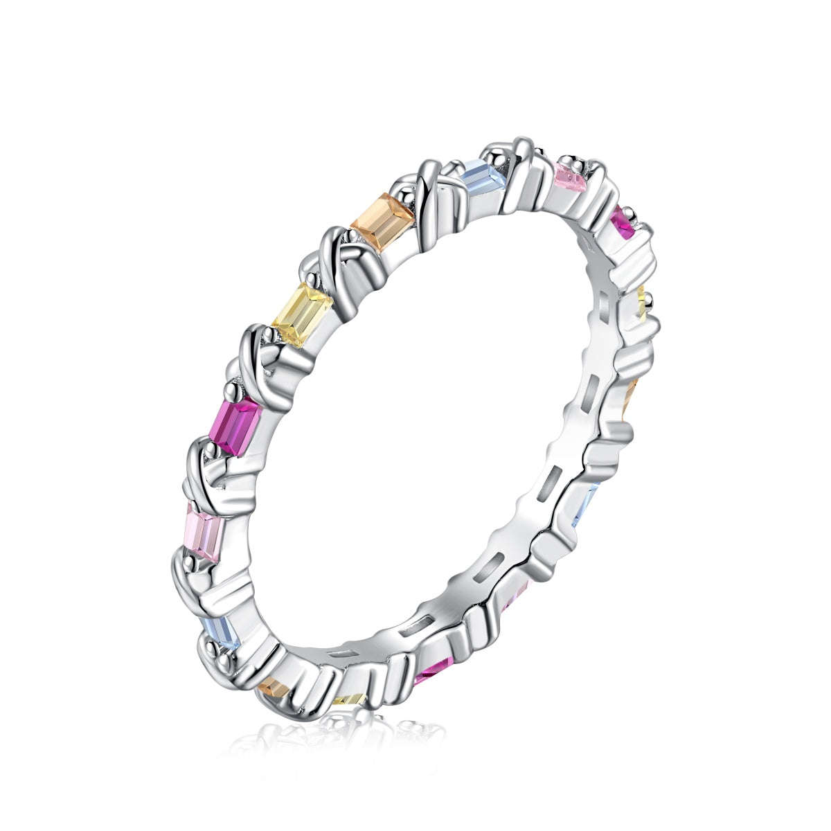 [Clara Jewels]Charming Colorful Round Cut Daily Ring