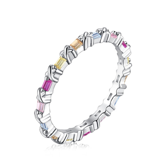 [Clara Jewels]Charming Colorful Round Cut Daily Ring
