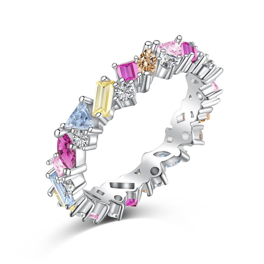 [Clara Jewels]Dazzling Polychromatic Multi cut Daily Ring
