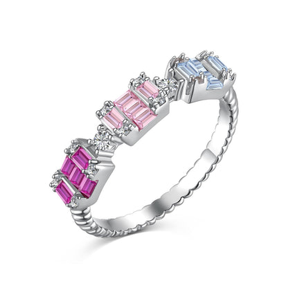 [Clara Jewels]Unique Colorful Emerald Cut Party Ring