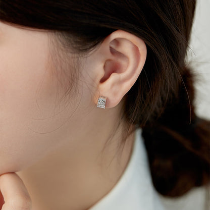[Clara Jewels]Radiant Luxurious Princess Cut Daily Earrings