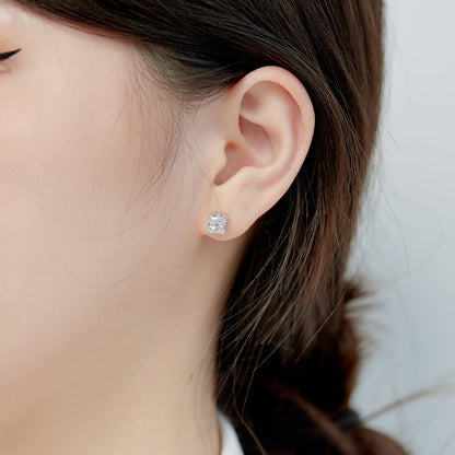 [Clara Jewels]1.0 Carat Radiant Princess Cut Wedding Earrings