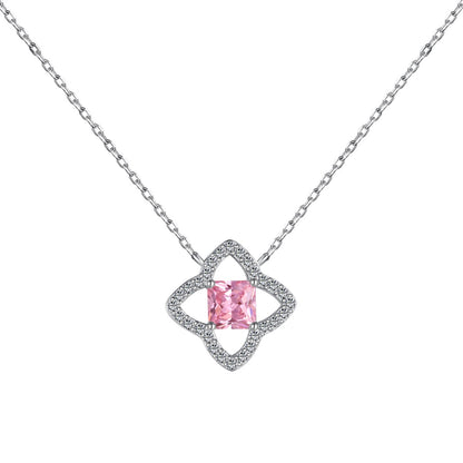 [Clara Jewels]Exquisite Flower Shape Princess Cut Necklace