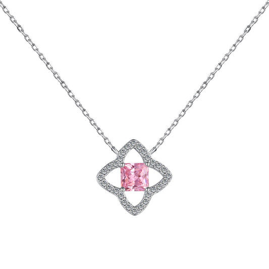 [Clara Jewels]Exquisite Flower Shape Princess Cut Necklace