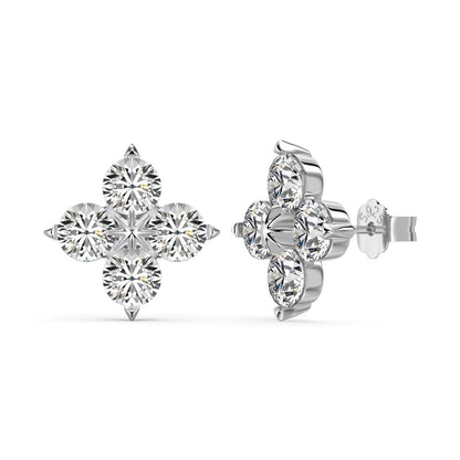 [Clara Jewels]Four-Leaf Clover Eight-Pointed Star Earrings