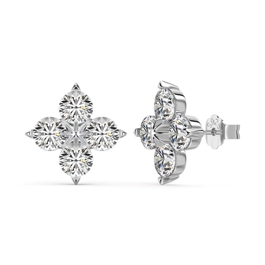 [Clara Jewels]Four-Leaf Clover Eight-Pointed Star Earrings