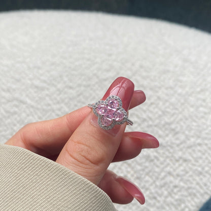 [Clara Jewels]Luxurious Eternity Flower Shape Banquet Ring
