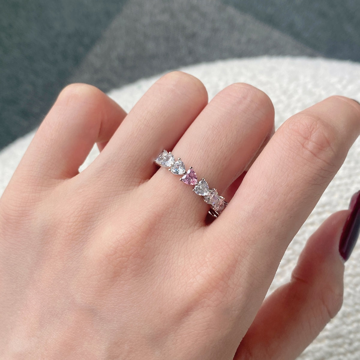 [Clara Jewels]0.25 Carat Radiant Romance Heart Cut Lover Ring