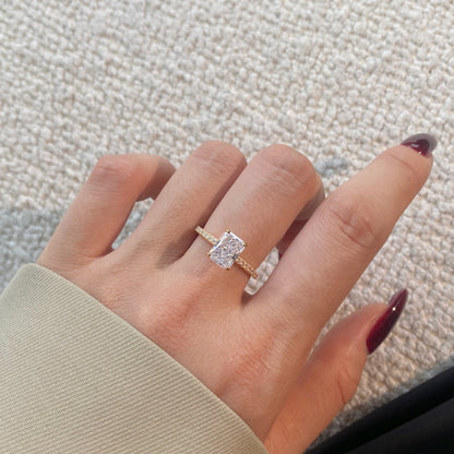 [Clara Jewels]2.0 Carat Dazzling Sparkling Radiant Cut Party Ring