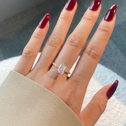 [Clara Jewels]2.0 Carat Dazzling Sparkling Radiant Cut Party Ring