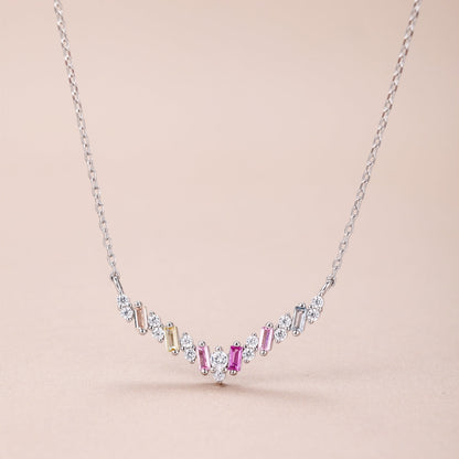 [Clara Jewels]Dazzling Rainbow Necklace