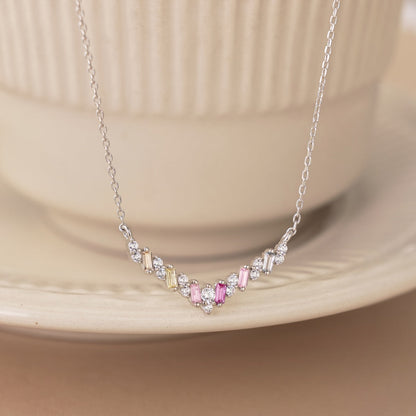 [Clara Jewels]Dazzling Rainbow Necklace