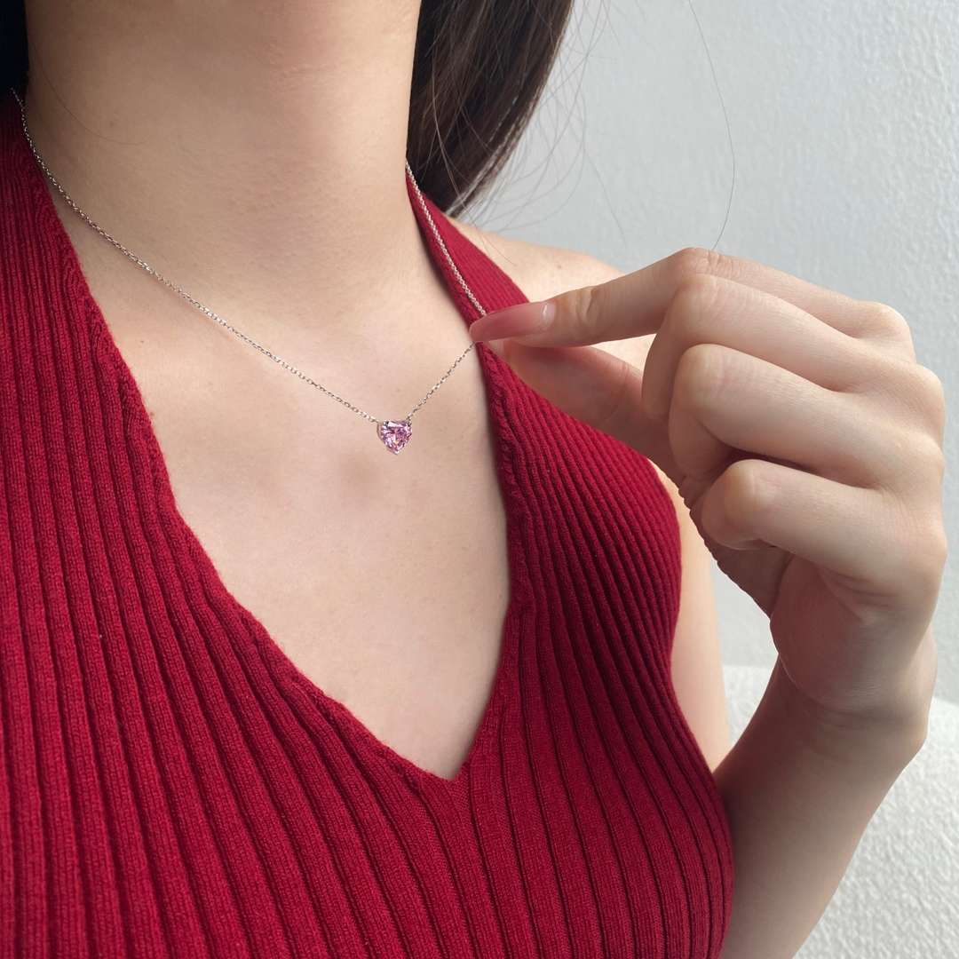 [Clara Jewels]6.0 carat Radiant Heart Shape Necklace
