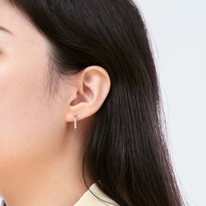 [Clara Jewels]Radiant Colorful Round Cut Earrings