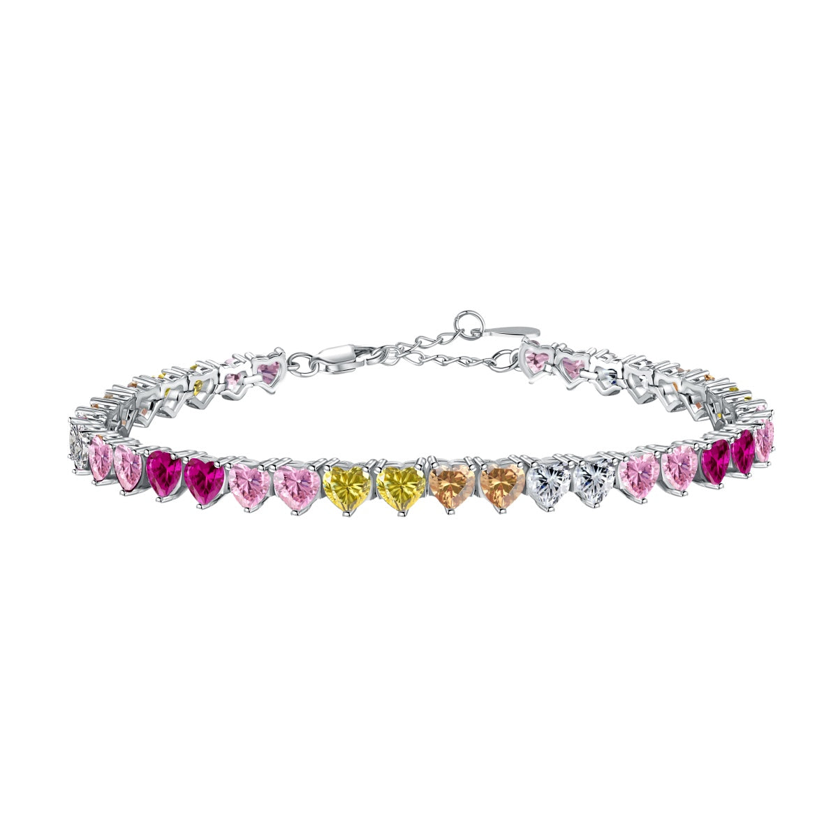 [Clara Jewels]Luxurious Colorful Romantic Heart Shape Lover Bracelet