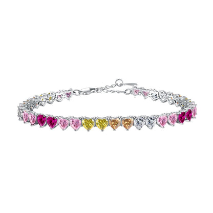[Clara Jewels]Luxurious Colorful Romantic Heart Shape Lover Bracelet