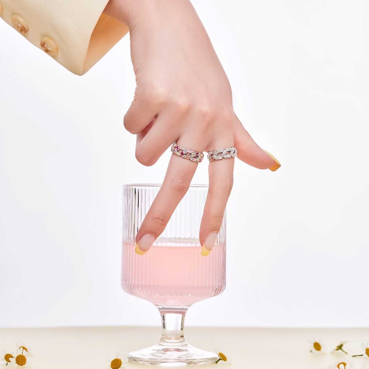[Clara Jewels]Sparkling Vibrant Emerald Cut Daily Ring