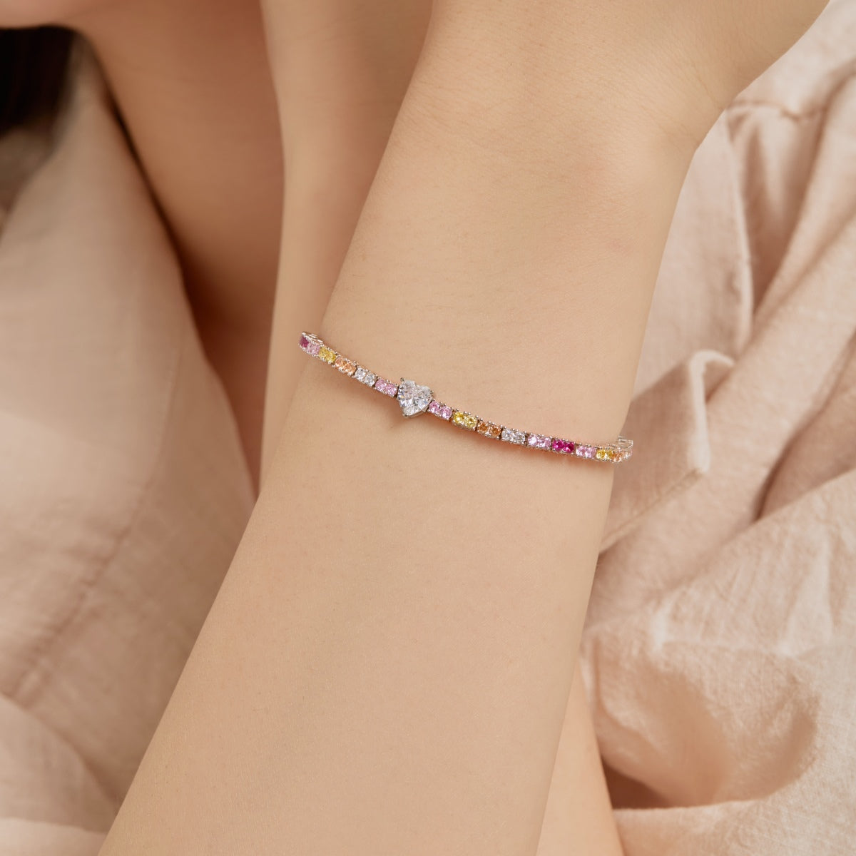 [Clara Jewels]Delicate Romantic Heart Shape Lover Bracelet