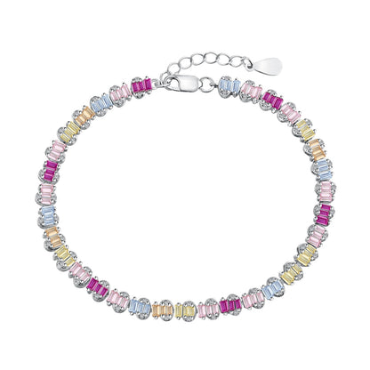 [Clara Jewels]Delicate Colorful Emerald Cut Party Bracelet