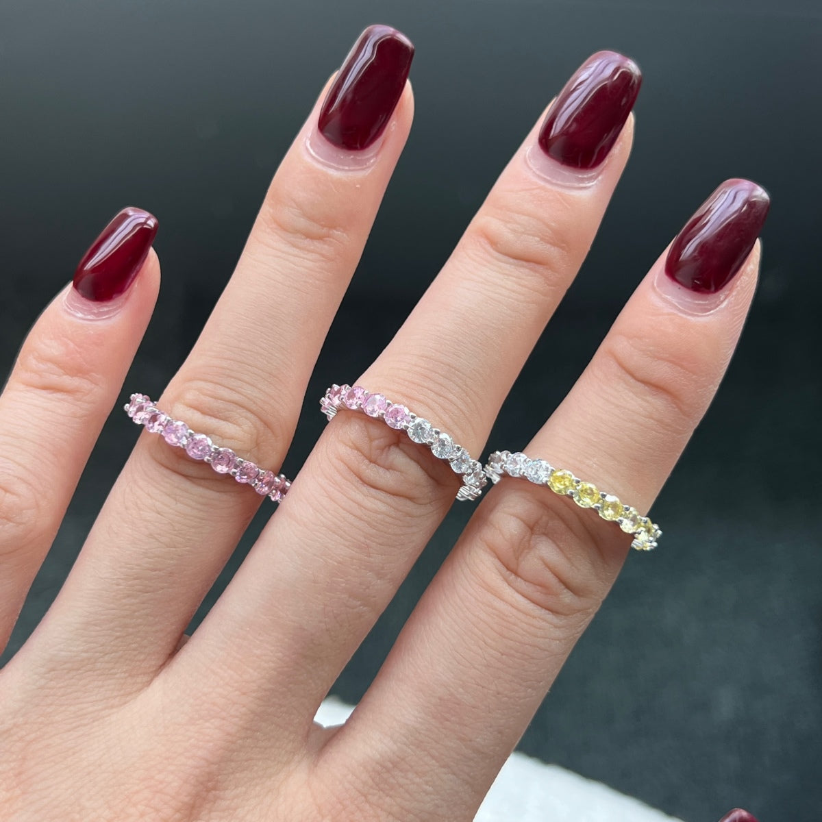 [Clara Jewels]Sparkling Round Cut Tennis Ring
