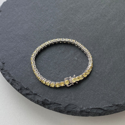 [Clara Jewels]Ornate Dazzling Round Cut Tennis Bracelet