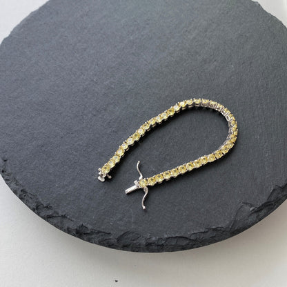 [Clara Jewels]Ornate Dazzling Round Cut Tennis Bracelet