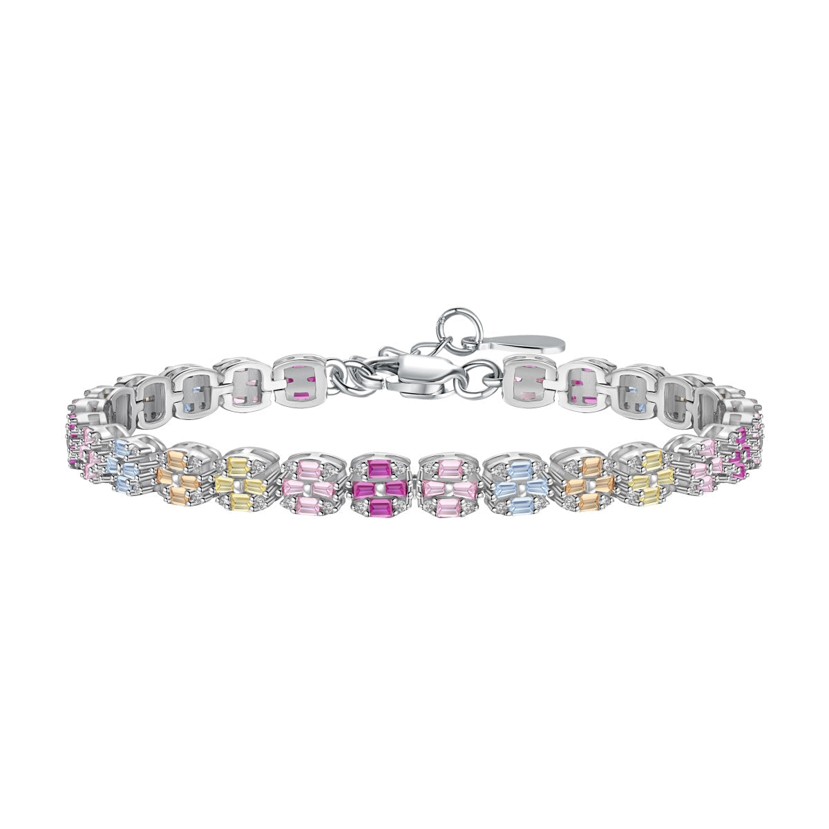 [Clara Jewels]Delicate Colorful Emerald Cut Daily Bracelet