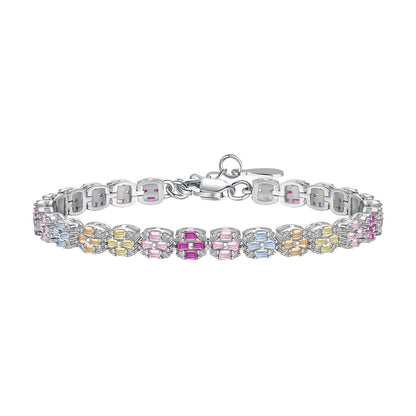 [Clara Jewels]Delicate Colorful Emerald Cut Daily Bracelet