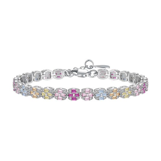 [Clara Jewels]Delicate Colorful Emerald Cut Daily Bracelet