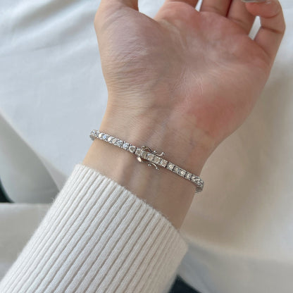 [Clara Jewels]Dainty Charming Round Cut Tennis Bracelet