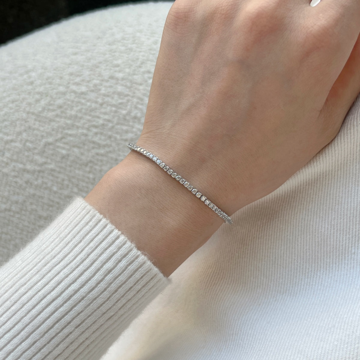 [Clara Jewels]Dazzling Exquisite Round Cut Daily Bracelet