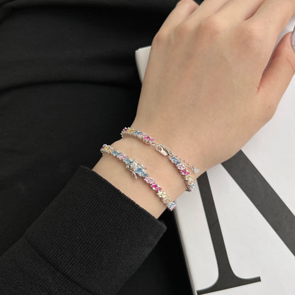 [Clara Jewels]Ornate Sparkling Multi Cut Party Bracelet