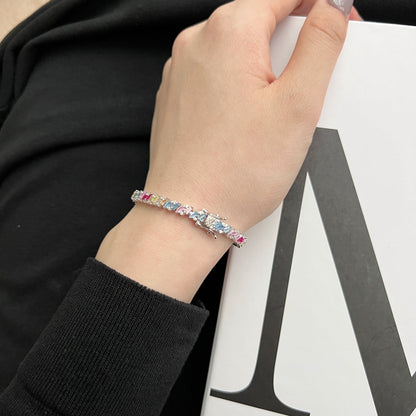 [Clara Jewels]Ornate Sparkling Multi Cut Party Bracelet