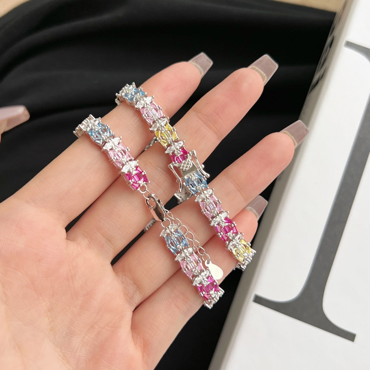 [Clara Jewels]Delicate Colorful Multi Cut Party Bracelet