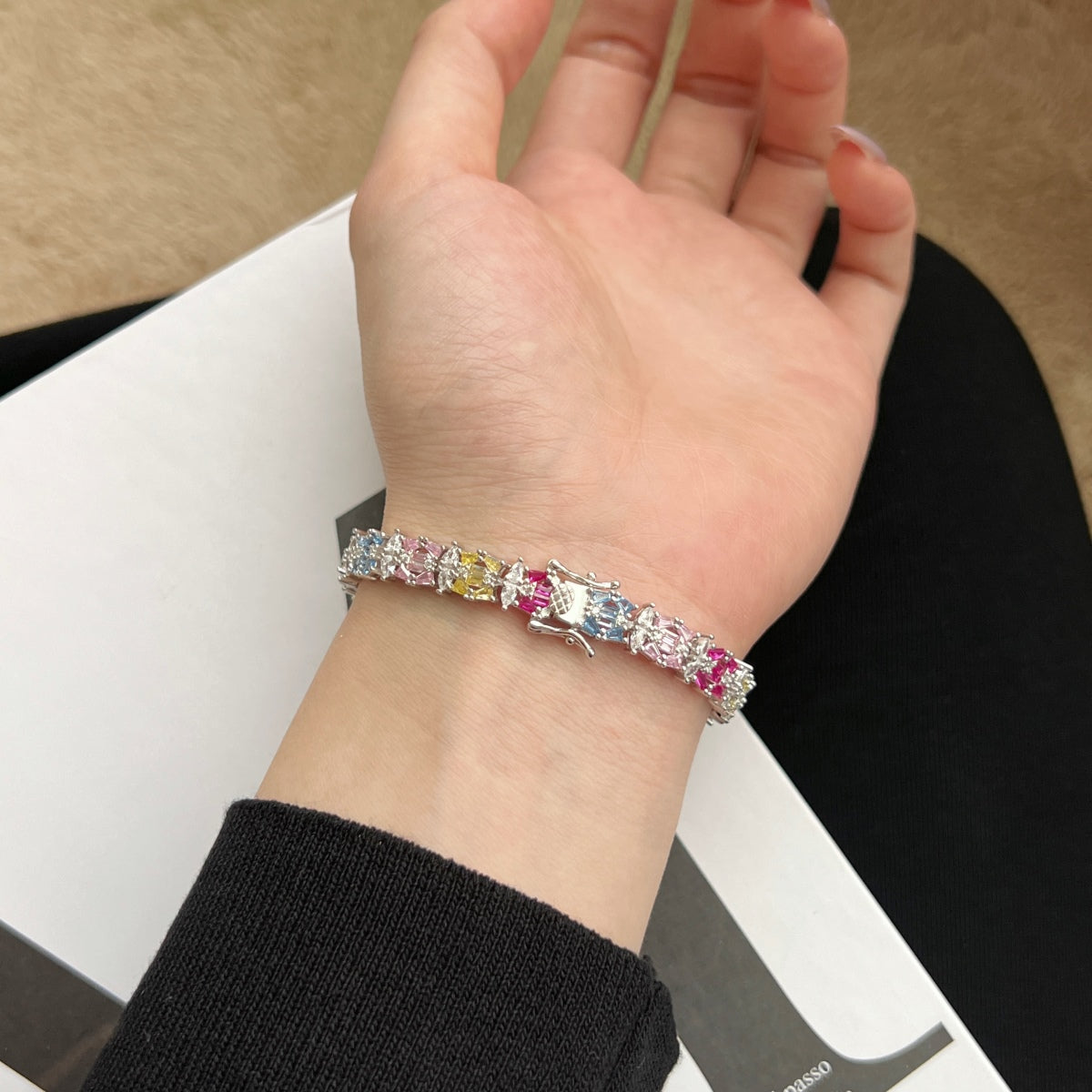 [Clara Jewels]Delicate Colorful Multi Cut Party Bracelet