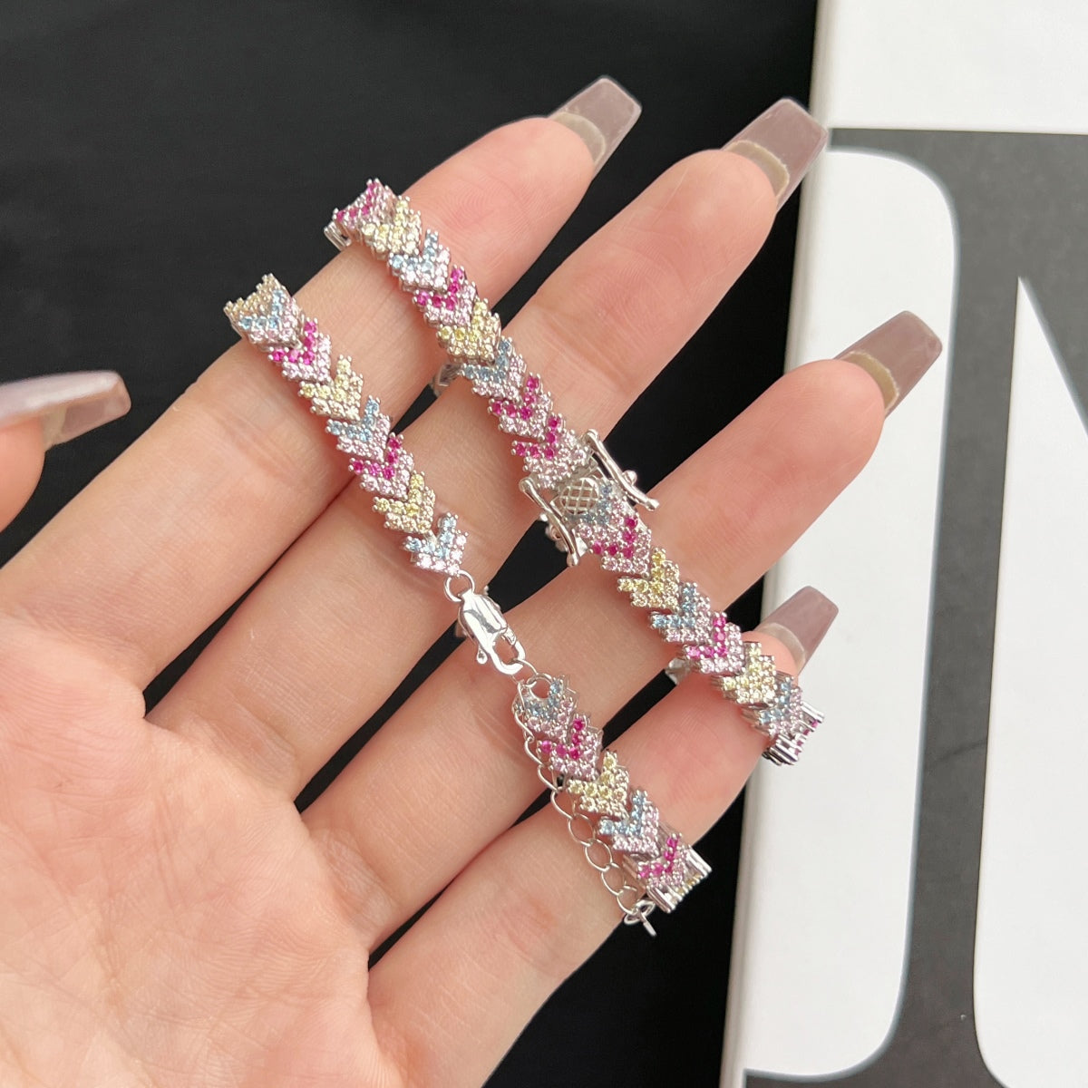 [Clara Jewels]Ornate Sparkling Round Cut Party Bracelet