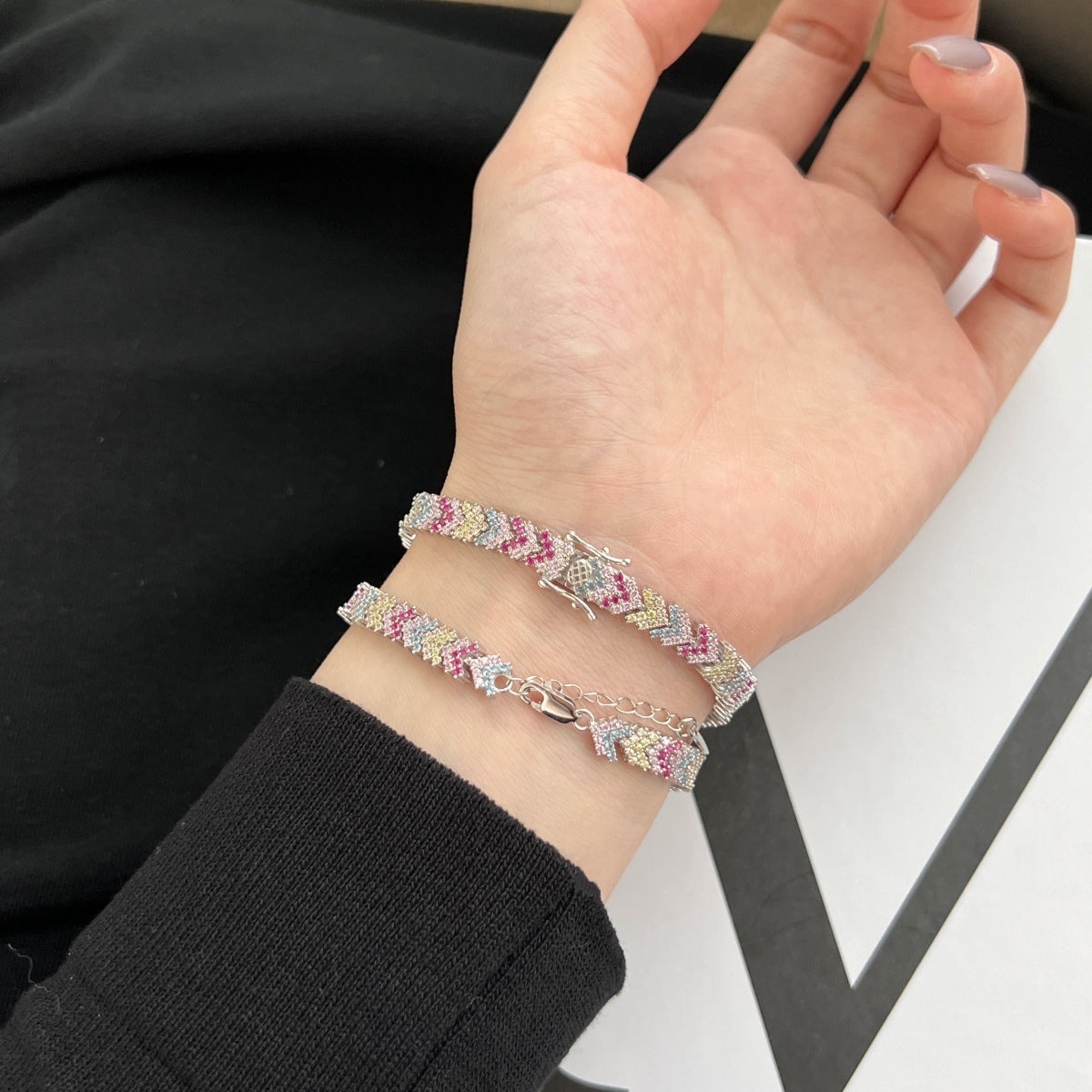 [Clara Jewels]Ornate Sparkling Round Cut Party Bracelet