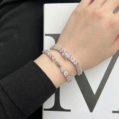[Clara Jewels]Ornate Sparkling Round Cut Party Bracelet