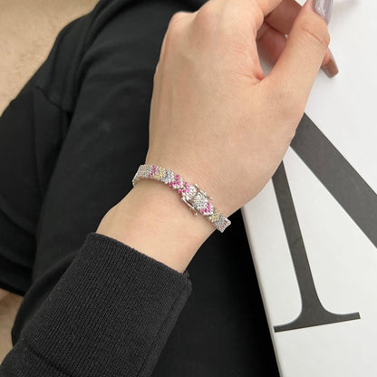 [Clara Jewels]Ornate Sparkling Round Cut Party Bracelet