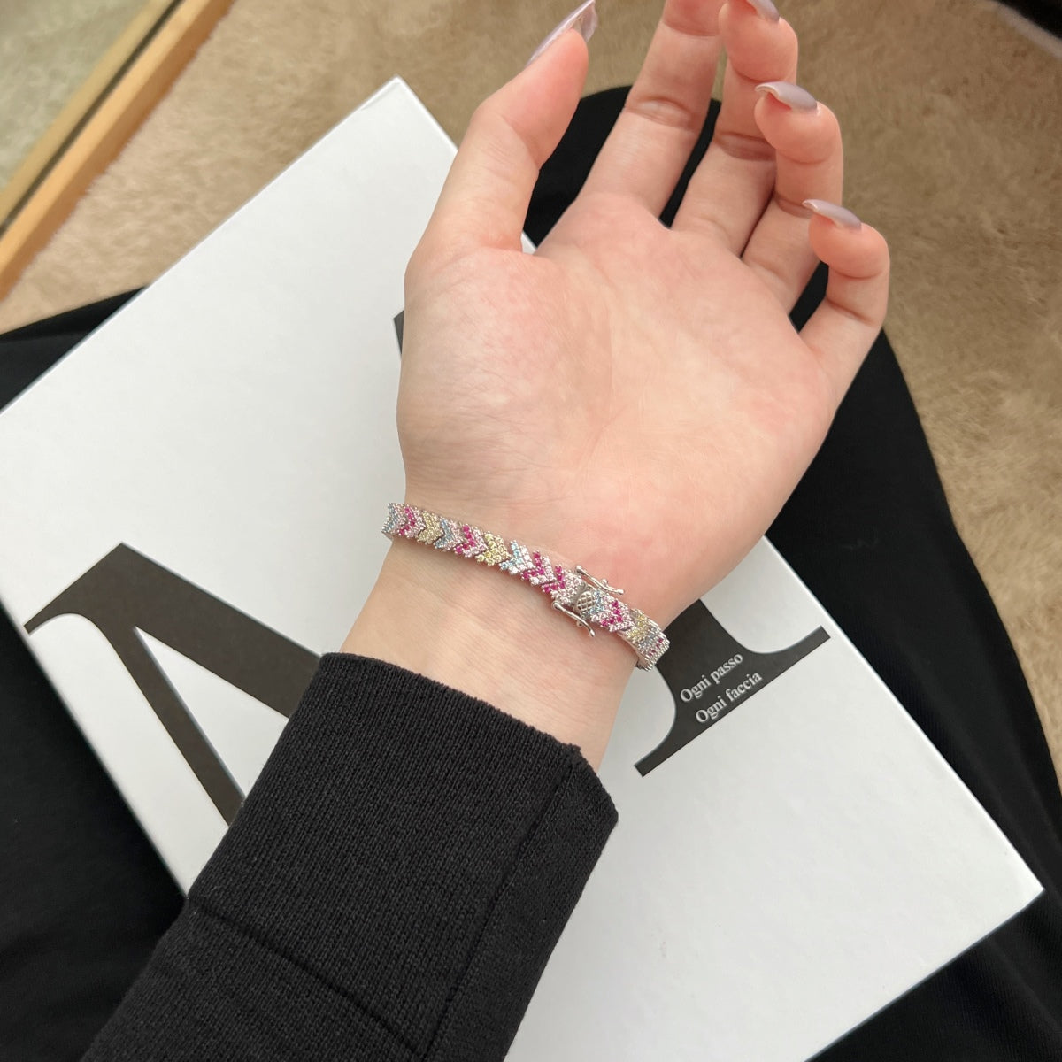 [Clara Jewels]Ornate Sparkling Round Cut Party Bracelet